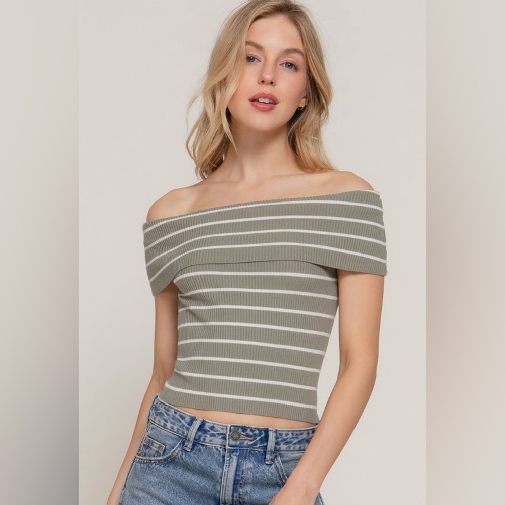 Striped Off-Shoulder Top